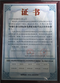 校服行业荣誉证书